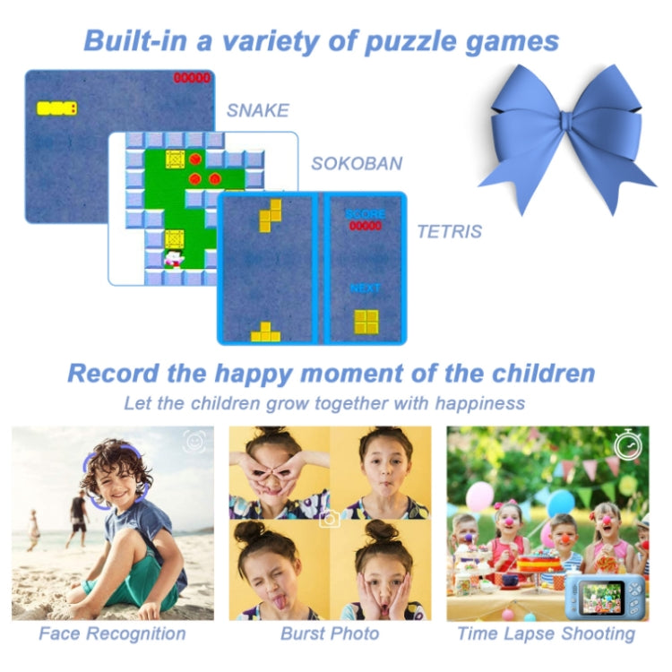 2.4 Inch Children HD Reversible Photo SLR Camera, Pink, Yellow Blue, Pink With Bracket, Yellow Blue With Bracket, Pink + 8G Memory Card + Card Reader, Pink + 16G Memory Card + Card Reader, Pink + 32G Memory Card + Card Reader                           ...