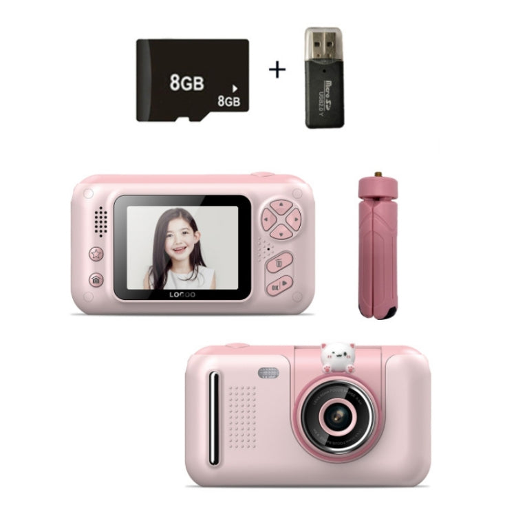 2.4 Inch Children HD Reversible Photo SLR Camera, Pink, Yellow Blue, Pink With Bracket, Yellow Blue With Bracket, Pink + 8G Memory Card + Card Reader, Pink + 16G Memory Card + Card Reader, Pink + 32G Memory Card + Card Reader                           ...