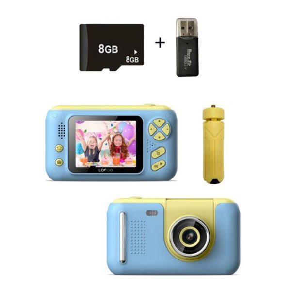 2.4 Inch Children HD Reversible Photo SLR Camera, Pink, Yellow Blue, Pink With Bracket, Yellow Blue With Bracket, Pink + 8G Memory Card + Card Reader, Pink + 16G Memory Card + Card Reader, Pink + 32G Memory Card + Card Reader                           ...