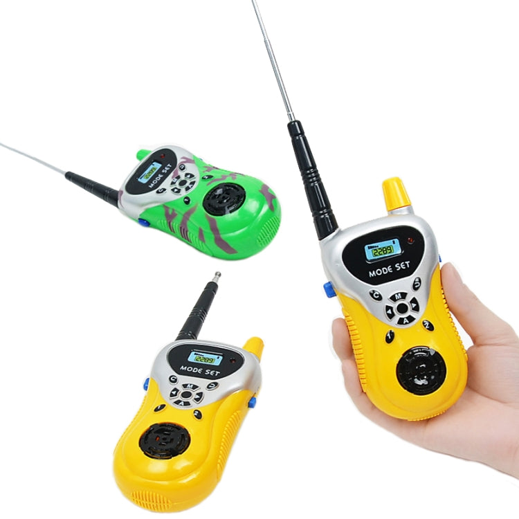 2289 1 Pair Children Mini Walkie Talkie Toys Wireless Talking Outdoor Interactive Toys, Yellow, Green