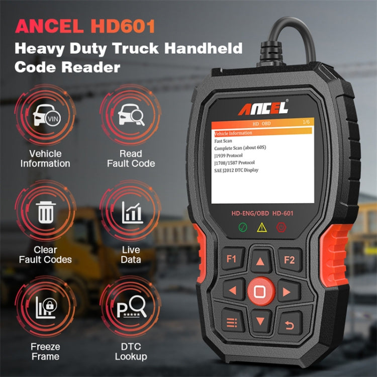 ANCEL HD601 24V Diesel Engine Detector Heavy Truck Diagnostic Scanner, ANCEL HD601