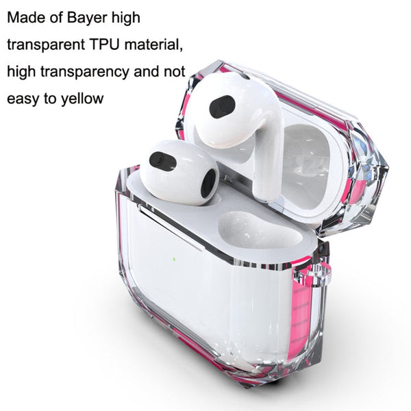 For AirPods 3 RJT-AP-03 Transparent Anti-fall Bluetooth Earphone Protective Sleeve