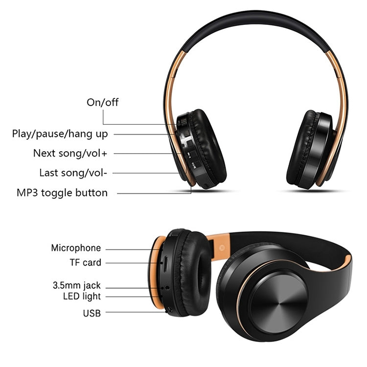 LPT660 Bluetooth Wireless Headset HIFI Stereo Sports Headphones, LPT660 (White Gold), LPT660 (Black+Green), LPT660 (White Rose Gold), LPT660 (Black Orange), LPT660 (Black Pink), LPT660 (Black Gold), LPT660 (Black Rose Gold), LPT660 (White Red)         ...