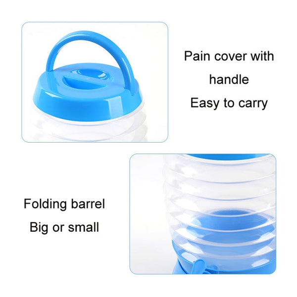 Outdoor Camping Portable Car Retractable Folding Bucket With Faucet, Capacity: