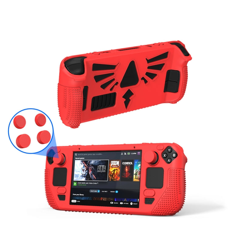 For Steam Deck V V4-1 Silicone Non-slip Protective Case for Pocket Consoles with Holder Function, V4-1Black), V4-1(Red), V4-1(Green), V4-1(Blue)