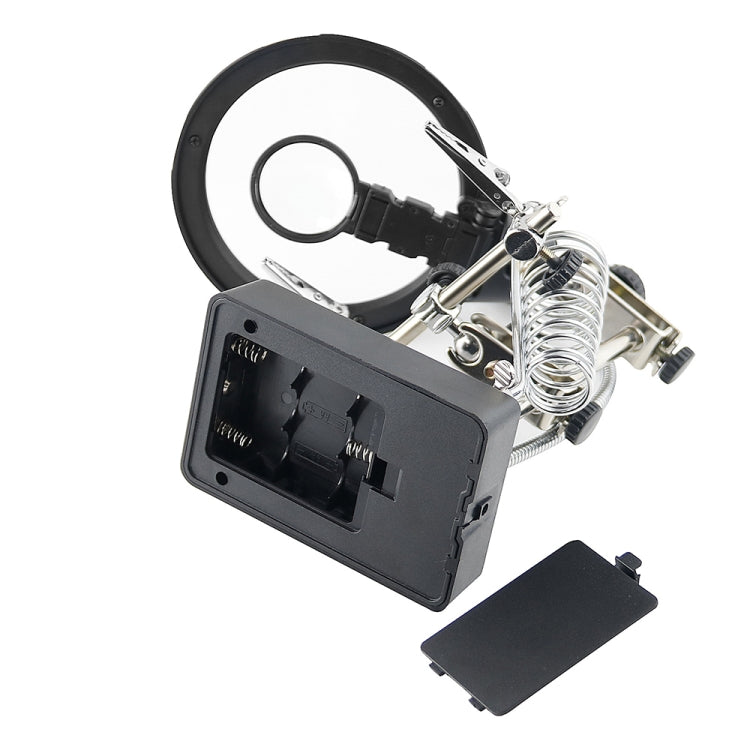 16129-C 2.5X/7.5X/10X LED Lighting Auxiliary Bracket Maintenance Magnifier, EU Plug, US Plug