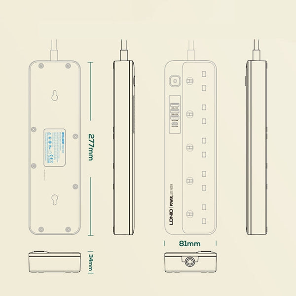 LDNIO 5+4 Ports Multifunctional Travel Home Office Fast Charging Socket