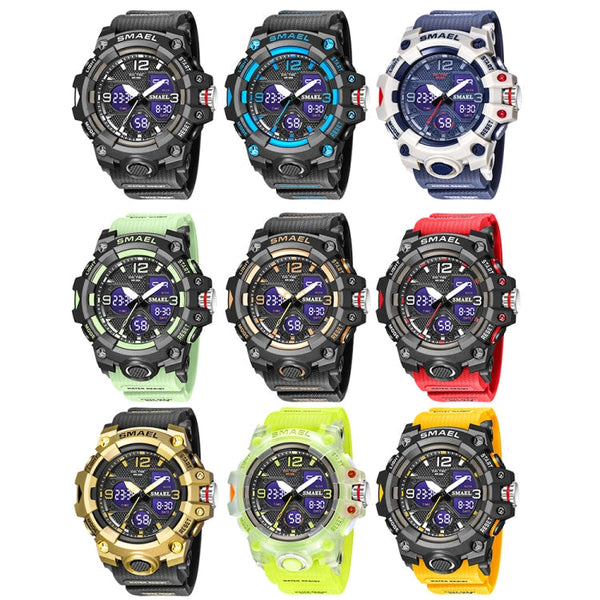 SMAEL 8008 Outdoor Sports Multifunctional Waterproof Luminous Men Watch
