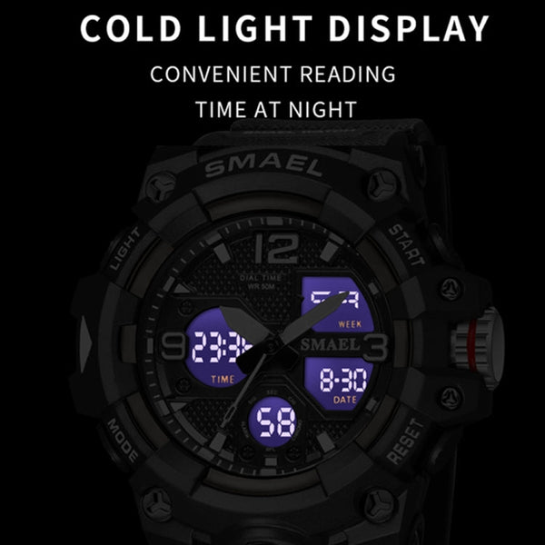 SMAEL 8008 Outdoor Sports Multifunctional Waterproof Luminous Men Watch