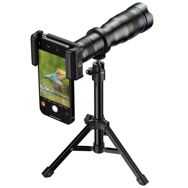 Apexel APL-36XJJ020 36X HD Telescope Universal Telephoto Phone Lens + Clip + Tripod Set