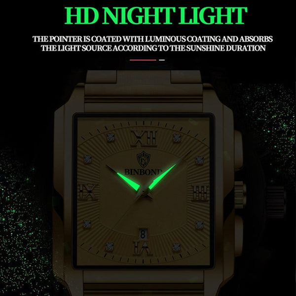 BINBOND B4143 Rectangular Outdoor Men Waterproof Quartz Watches