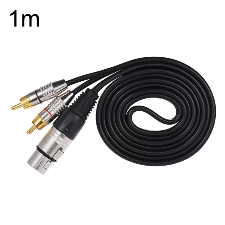 XLR Female To 2RCA Male Plug Stereo Audio Cable, Length:, 0.5m, 1m, 1.5m, 2m, 3m, 5m, 8m, 10m