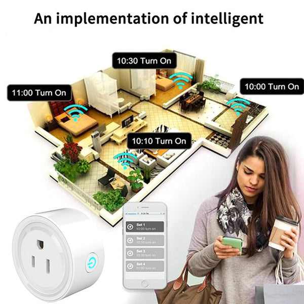 Tuya Smart App Wifi Smart Socket Phone Remote Timing Voice Switch Supports Alexa