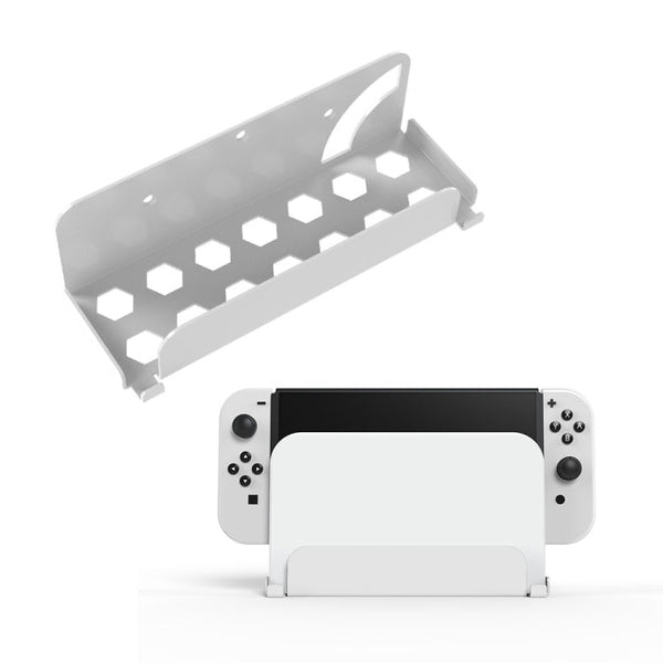 For Switch OLED Game Console JYS Wall Hanging Holder Bracket, Iron White, Iron Black