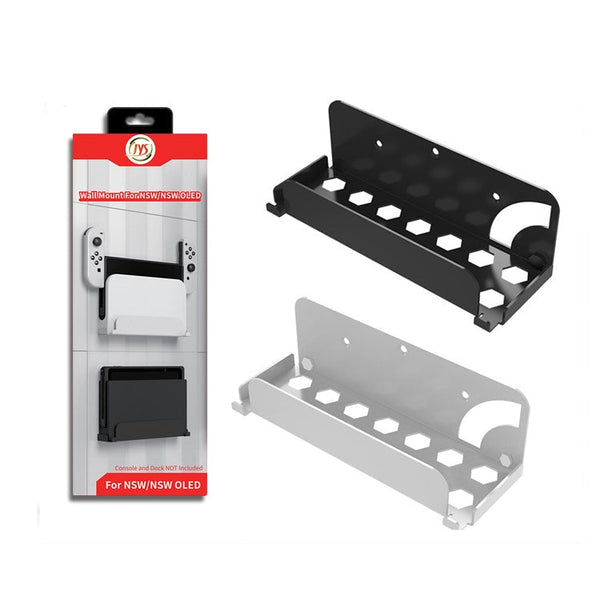 For Switch OLED Game Console JYS Wall Hanging Holder Bracket, Iron White, Iron Black