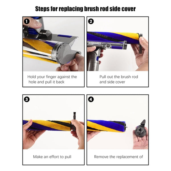 For Dyson V12 V15 Slim Vacuum Cleaner Direct Drive Brush Bar Soft Velvet Suction Head Brush