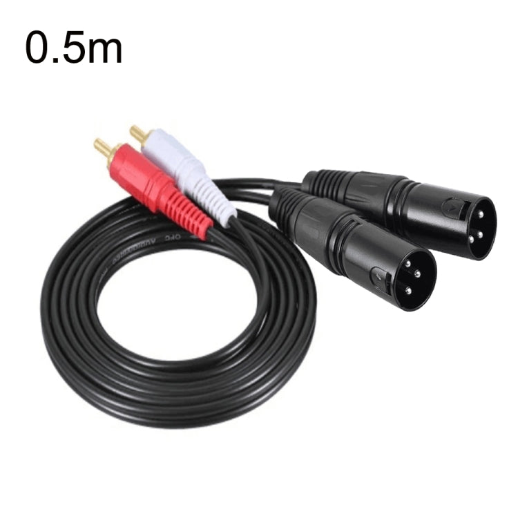 2RCA To 2XLR Speaker Canon Cable Audio Balance Cable, 0.5m, 1m, 1.5m, 3m