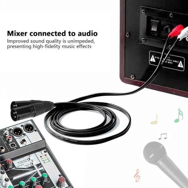 2RCA To 2XLR Speaker Canon Cable Audio Balance Cable, 0.5m, 1m, 1.5m, 3m