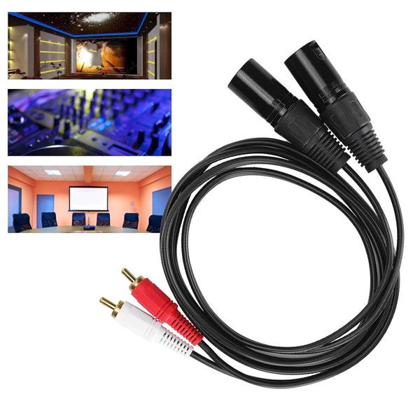2RCA To 2XLR Speaker Canon Cable Audio Balance Cable, 0.5m, 1m, 1.5m, 3m