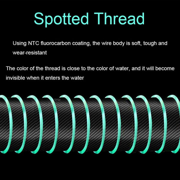 2pcs Outdoor Fishing Anti-tangle Spotted Invisible Line Set with Scale, 7.2m