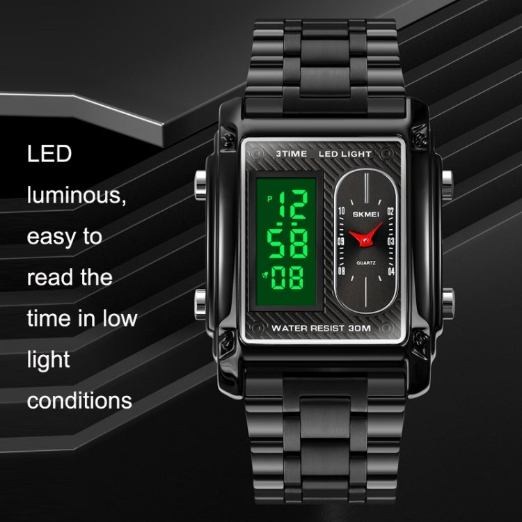 SKMEI 1868 Square Double Display Waterproof Men Watch, Style: