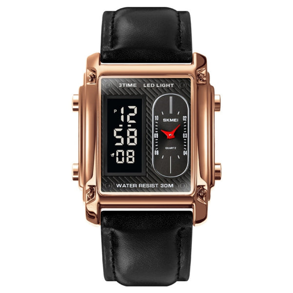 SKMEI 1868 Square Double Display Waterproof Men Watch, Style: