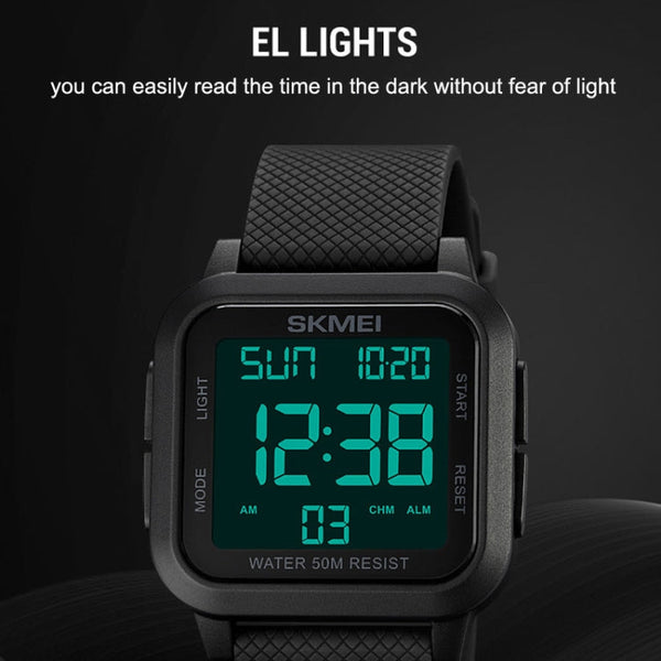 SKMEI 1894 Square Sports Waterproof Student Simple Multifunctional Luminous Watch