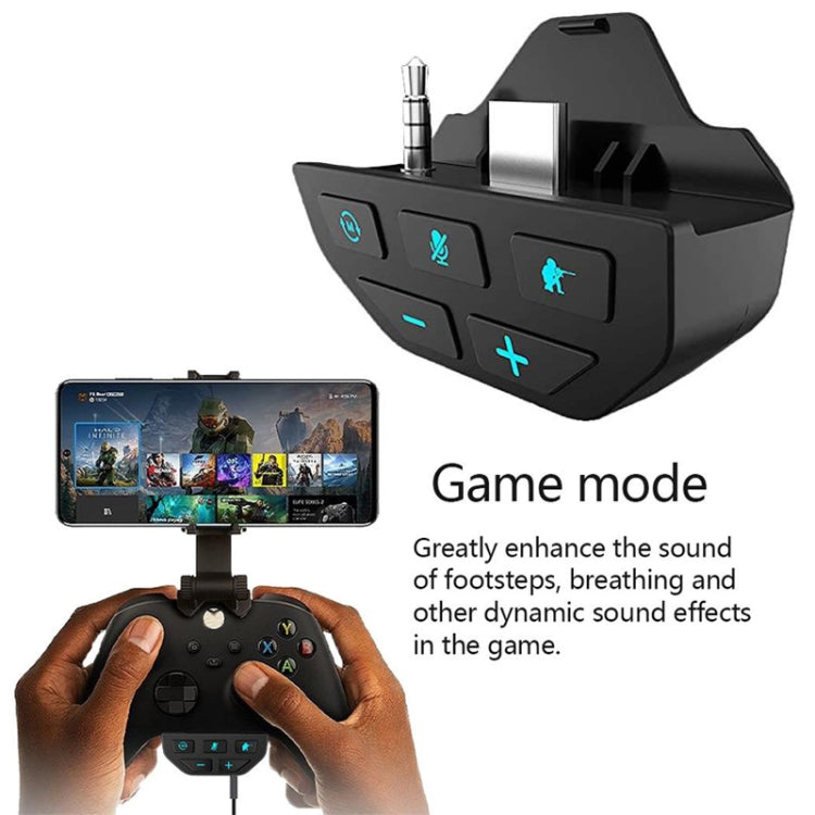 For Microsoft Xbox One S / X / Elite HS-XO193A Gamepad Sound Enhancer 3.5mm Converter Headphone Adapter