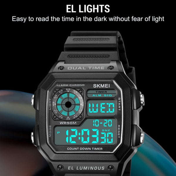 SKMEI 1998 Transparent Shell Ice Sensor Outdoor Sports Waterproof Multi-function Watch