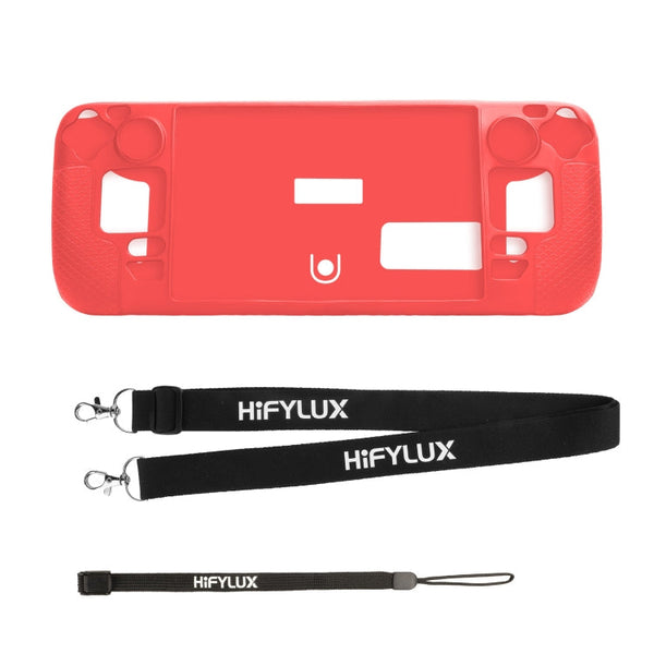 For Steam Deck Hifylux ST-PF14 Game Console Silicone Case Anti-scratch Non-slip Handheld Case Lanyard