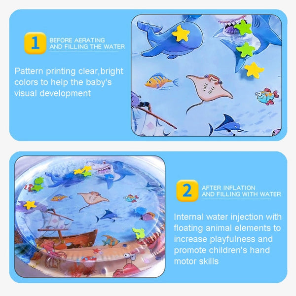 93cm Baby Kids Water Play Mat Inflatable PVC Shark Water Pad, 93cm Shark