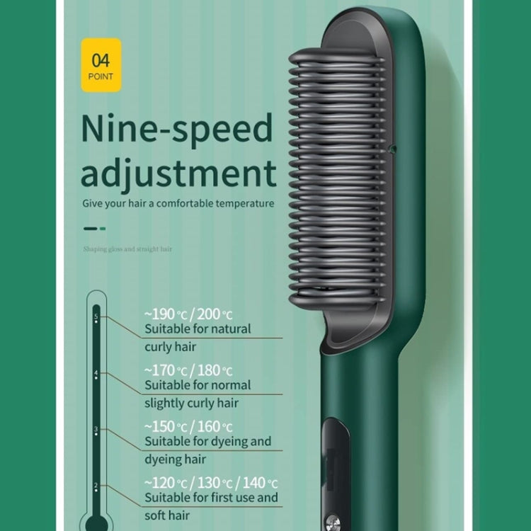 2 In 1 Hair Straightener Brush And Curler Negative Ion Hair Straightener Styling Comb, White, Black, Red, Green