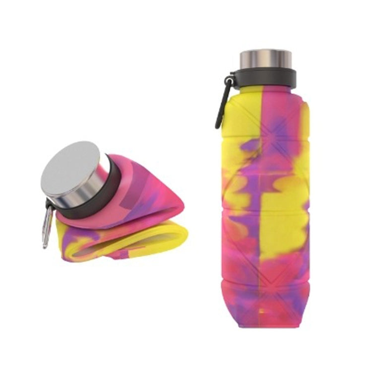 Outdoor Silicone Folding Water Cup Telescopic Water Bottle Travel Drinking Cup With Carabiner