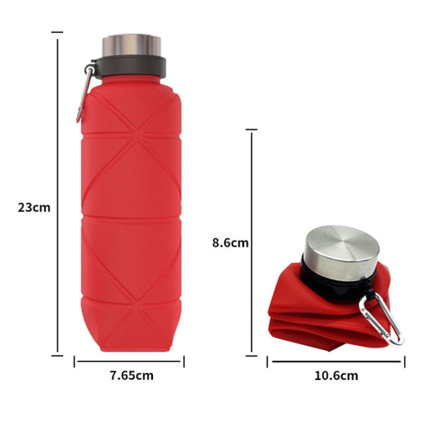 Outdoor Silicone Folding Water Cup Telescopic Water Bottle Travel Drinking Cup With Carabiner