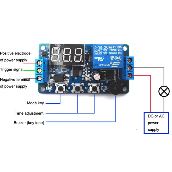 DK-C-01 Anti-Reverse Circuit Delay Relay Module DC12V Timing Delay Controller Module