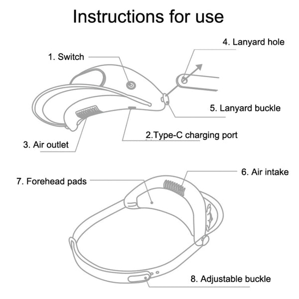 GL130-133 Outdoor Fan Cap Leafless Mute USB Portable Camping Mini Fan