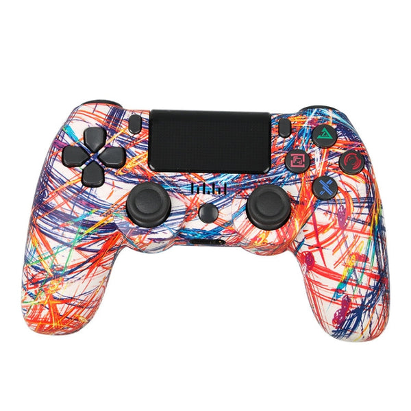 For PS4 Wireless Bluetooth Game Controller With Light Strip Dual Vibration Game Handle