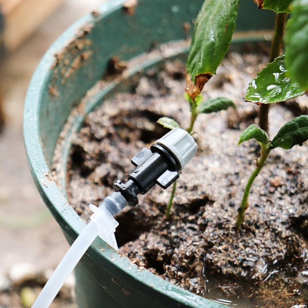 20pcs TF-118 Gardening Irrigation Drip Irrigation System Set Accessories, 6mm Single Hook Connection 4/7mm Capillary (Orange)