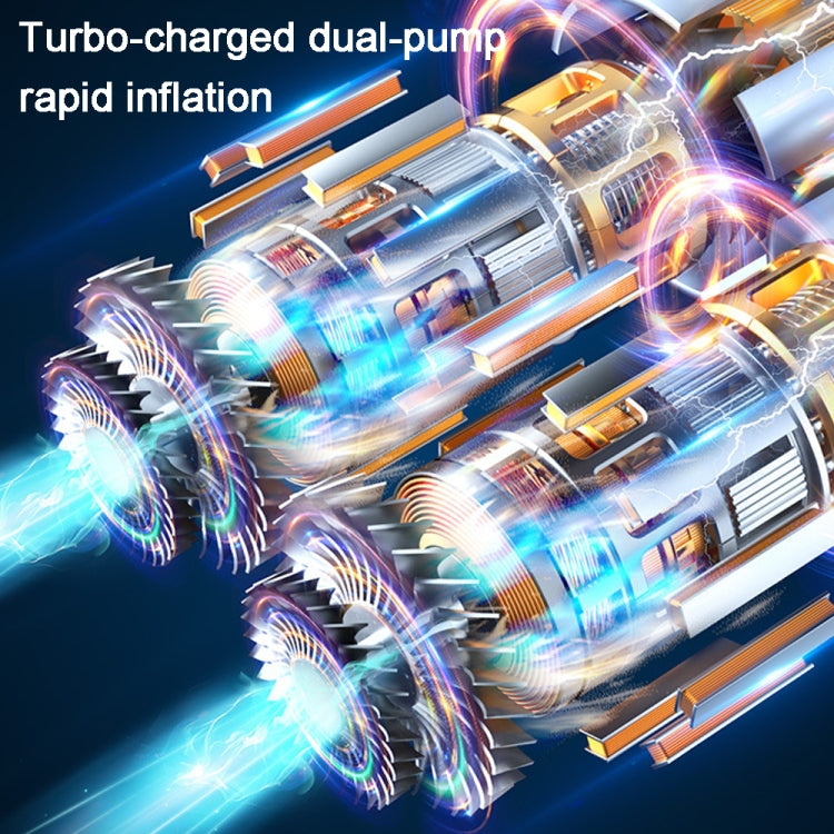 5 In 1 60W  Double Motor Car Vacuum Cleaner With Blowing Air Pump Pressure Measuring Lighting Function