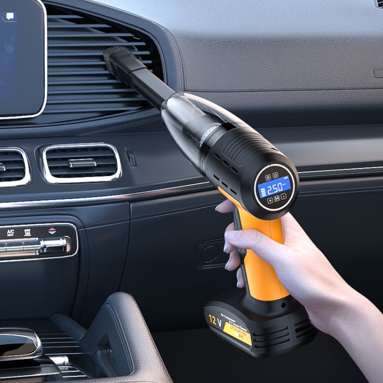5 In 1 60W  Double Motor Car Vacuum Cleaner With Blowing Air Pump Pressure Measuring Lighting Function
