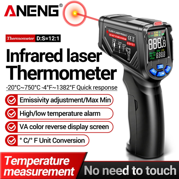 ANENG TH06 Oil Temperature High Precision Thermometer Laser Baking Infrared Water Thermometer, TH06 Orange, TH06 Black