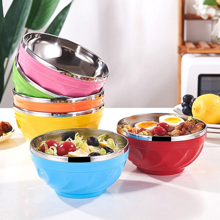 Double-Layer Stainless Steel Bowl With Lid Children Dinner Insulated Rice Bowl, 6pcs /Set 13cm, 6pcs /Set 15cm, 6pcs /Set 17cm