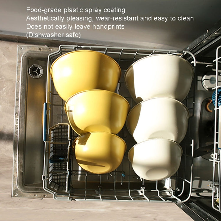 304 Stainless Steel Food Grade Dishes Bowl Kitchen Baking Stirring Bowl Vegetables Sandwood Basin, 19cm (Yellow), 22cm (Yellow), 24cm (Yellow), 19cm (White), 22cm (White), 24cm (White)