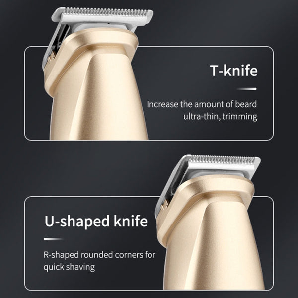 5 In 1 Haircut Digital Display Water Washing Shaver Nose Hair Electric Push Shear Set, LK-881 5 In 1 (Silver)