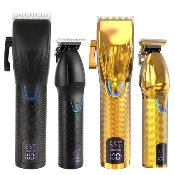 Men Electric Haircutting Tools Set Sculpting Electric Clipper, LM-2027 2 In 1 (Black), LM-2027 2 In 1 (Gold)