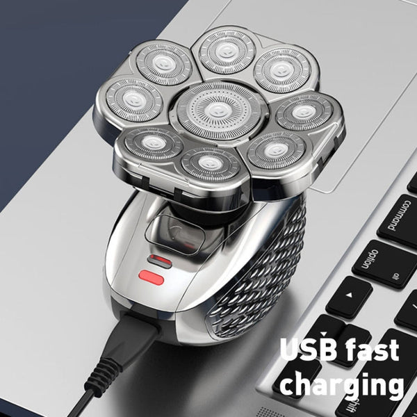 9 Knife Head Multifunctional USB Shaver Full Body Water Washing Shaver Men Hair Bald