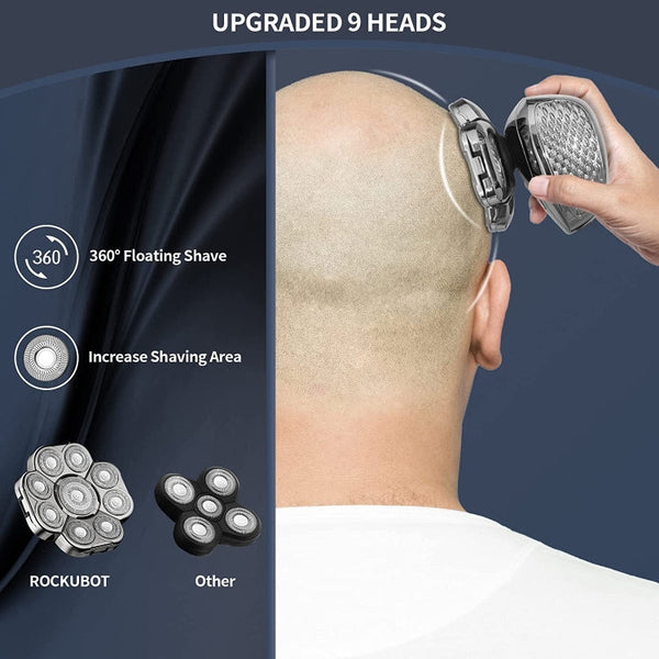 9 Knife Head Multifunctional USB Shaver Full Body Water Washing Shaver Men Hair Bald