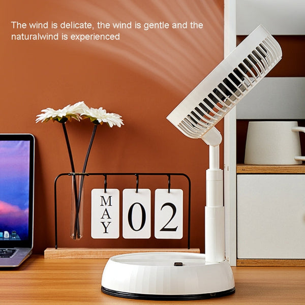 8-inch Portable Folding Telescopic Fan Can Shake Head with Timing & Remote Control, White 6000 mAh