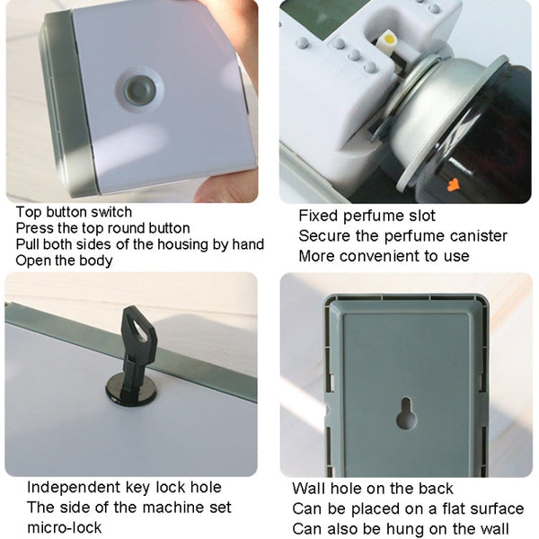 Anti-Corrosion Stainless Steel Panel LCD Digital Display Intelligent Automatic Fragrance Sprayer, LCD (Black Titanium), LCD (Titanium Gold), LCD (Brushed)