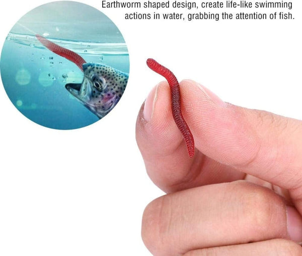 3.5cm Fishy Red Earthworm Fake Bait Luminous Fish Lure, 5bags 20pcs/bag, 5bags 50pcs/bag, 5bags 100pcs/bag, 5bags 200pcs/bag